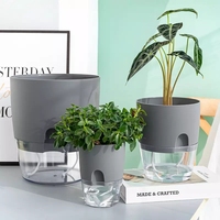 Pots à absorption d'eau automatique créatifs, Pot de fleurs en corde de coton à arrosage automatique, Pot de fleurs en plastique Transparent, Pot de fleurs paresseux