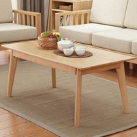 Table à manger carrée rectangulaire en bois massif, table basse de salon au style simple