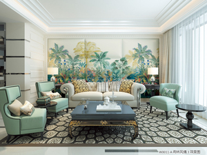 Papier peint mural personnalisé, style paysage, impression murale, papier peint autocollant, papier peint <span class=keywords><strong>jungle</strong></span>, forêt, pour salon - Product Image 4