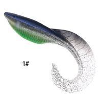 Vente en gros usine : Leurre souple à queue bouclée, paillettes dégradées, imprimé écailles réaliste, pour la pêche au gros gibier en eau profonde de récif