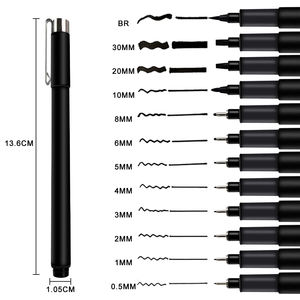 Khy ปากกาเน้นสีหมึก Fineliner สีดำสำหรับเขียนและวาดปากกาเน้นข้อความ - Product Image 2