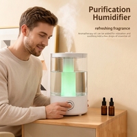 Humidificateur ultrasonique électrique portable 5L avec humidistat, diffuseur d'huiles essentielles et veilleuse, silencieux (<30dB) pour hôtel et usage domestique