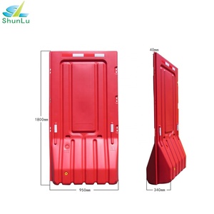 Barrera de Construcción de Plástico HDPE Shunlu, Barrera Llena de Agua, Roja/Amarilla, L900*H1800mm - Product Image 2