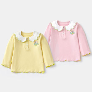 Camiseta Polo Estilo Coreano para Niñas 2026, Camiseta de Manga Larga para Bebés, Primavera-Otoño, Camiseta Interior, Top Polo Infantil - Product Image 1