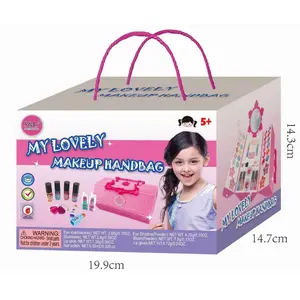 Kit trucco per bambini per ragazza 45 pezzi Set trucco reale lavabile giocattolo finta gioca Set di bellezza con custodia cosmetica per bambina Mini 24