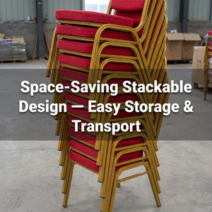 Chaises de banquet en métal pour <span class=keywords><strong>salle</strong></span> à manger, empilables avec dossier rembourré, idéales pour événements, mariages, hôtels – Vente chaude directe usine - Product Image 3