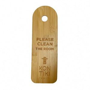 Porte-clés de porte d'hôtel personnalisé en bambou – Étiquette en bois « Ne pas déranger » - Product Image 2