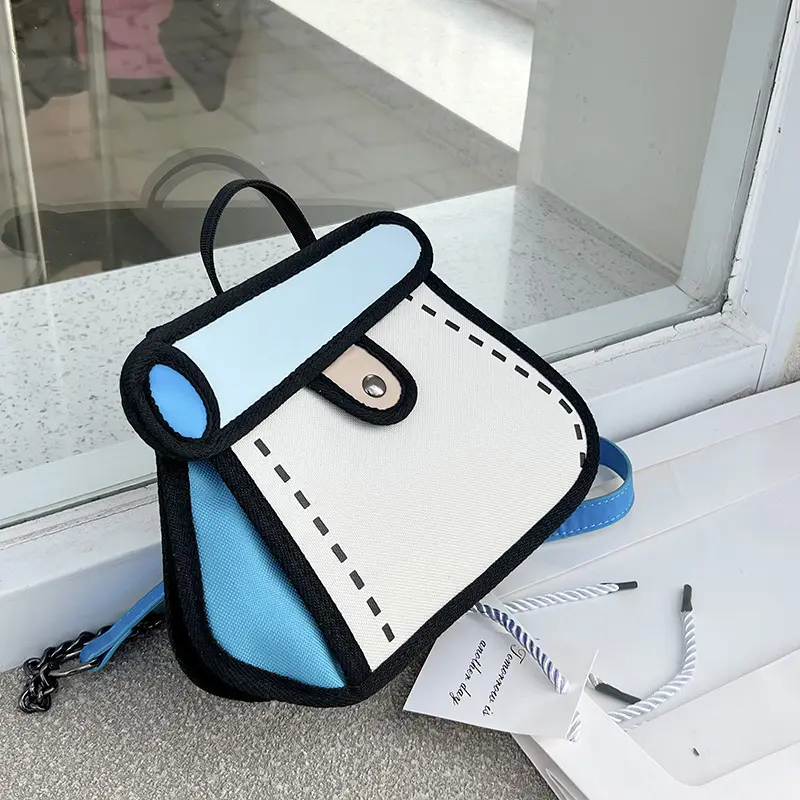 2024 Jump style 3D Drawing bag Bolsas de dibujos animados 2D Marcas famosas Logotipo en blanco personalizado Compras Mujeres Crossbody Bolsos