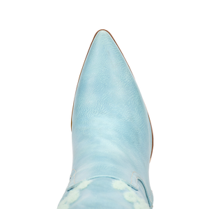 Stivali Alti al Ginocchio WETKISS Personalizzati con Punta Affusolata, Tacco Grosso Bianco, Stile Western Azzurro per Donne - Product Image 6