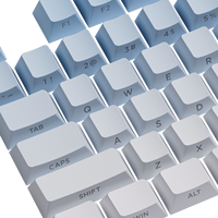 Akko Set Keycap gradien biru, tutup kunci tembakan ganda gradien ceri untuk sakelar MX-PBT/PC campuran