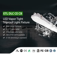 IP65 étanche 4ft 40W 6000lm linéaire LED industriel tri-preuve luminaire étanche à la vapeur pour garage magasins et ateliers