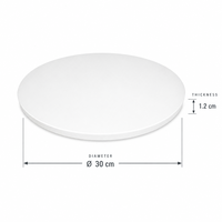 Plateau rond blanc pour gâteau 20cm 30cm, support épais et robuste pour pâtisserie, anniversaire, mariage, présentation de gâteaux