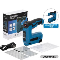 Agrafeuse électrique 3.6v 2 en 1 Pistolet à clous sans fil pour batterie rechargeable en bois Chargeur USB Outils de bricolage