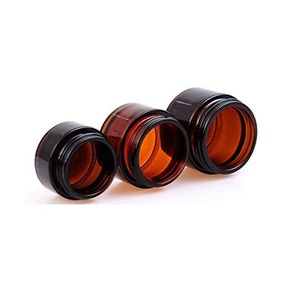 Pot en verre ambré <span class=keywords><strong>pour</strong></span> crème <span class=keywords><strong>visage</strong></span>, concentré brun, 5G 10G 15G, avec couvercle à vis en ABS noir et insert <span class=keywords><strong>pour</strong></span> <span class=keywords><strong>cire</strong></span> cosmétique - Product Image 4