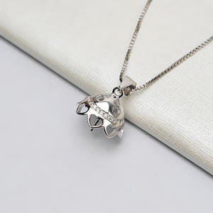 Pendentif féminin en argent S925 avec perle de 12-13 mm, avec breloque chapeau Baotou dissimulant le défaut, pour la création de bijoux DIY, composants et supports vides 744 - Product Image 4