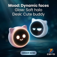 Robot éducatif intelligent CBYD pour enfants, jouet STEM en plastique avec affichage d'expressions faciales aléatoires, lumière, son et application vocale IA