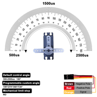 Servomoteurs RC PTK 6820 MG entièrement métalliques, 20 kg, haute vitesse, grand couple, pour modèles de voitures, voiles fixes, unisexe, à partir de 14 ans