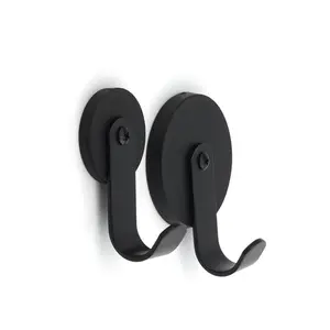 Black Magnetic Hooks Wreath Hanger Fridge Magnets For Hanging Towel Coat Cruise Hooks Kitchen Frontdoor