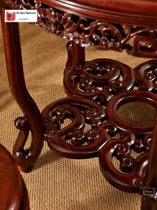 Mahogany Wood Wuzi Dengke Ming Qing Dynasty Antique Tea & Dining <b>Table</b> With <b>Marble</b> <b>Top</b> Jiangsu Origin Ming Style Mahogany <b>Table</b> - Product Image 3