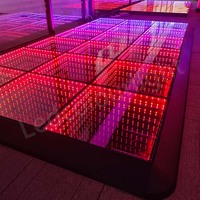 Decoración de la boda LED pista de baile 3D espejo infinito etapa iluminar boda magnética LED pista de baile