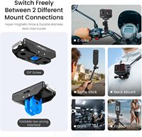 AMagisn 2.0 Supporto Magnetico Robusto in Acciaio Inossidabile con Blocco Automatico e Anti-Vibrazione per Insta360 X6/X5/Ace Pro Moto/Bici