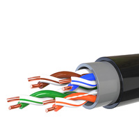Câble réseau en cuivre nu UTP extérieur 0,50 mm à double gaine noire CE RoHS pour connecteur de cabinet LAN 4 paires