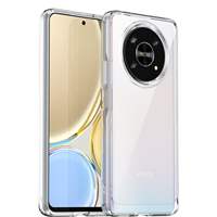 RUGGED SHIELD Étui de téléphone en acrylique rigide de luxe résistant aux chocs pour Honor 60 Plus X30 X9 5G - Transparent 6 couleurs Haute qualité