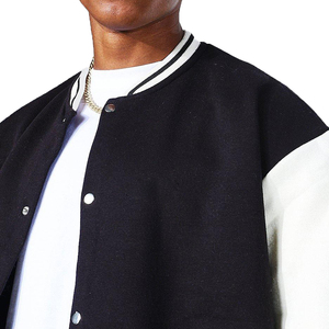 Giacca vimased Varsity da uomo con bottone in bianco giacca girocollo stile ricamo giacche taglie forti Vintage - Product Image 2