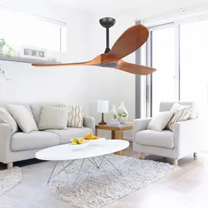 High Quality 60inch Ceiling Fan Manufacturer DC Motor 3 Solid Wood Blades Decorative 60 in Ceiling Fan with Remote Control