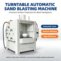 Machine de sablage automatique à plateau tournant contrôlée par PLC, équipement de sablage industriel pour le traitement des surfaces des matériaux