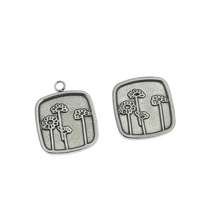 Stainless Steel Dandelion Pendant Oval Shape Hollow Out Plant Design For Necklace Everyday Wear - Product Image 2