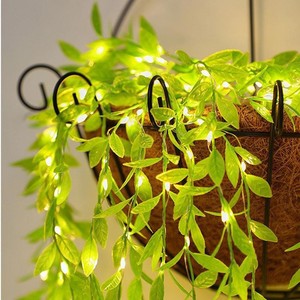 Artificial Willow Leaf Vine <b>Light</b> <b>String</b> 30cm-100cm Tender Green PE Plastic Bouquet Decorations For Indoor Outdoor Use - Product Image 2