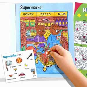 Livre d'activités de voyage pour enfants : coloriage, images cachées et autocollants pour le plaisir et l'éveil - Product Image 1