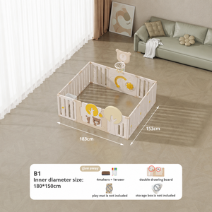 Grande clôture de jeu pour bébé 180x150cm avec panneau de jeu de basket, aire de <span class=keywords><strong>jeux</strong></span> modulaire intérieure pour enfants - Product Image 1