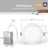 Spot Encastrable LED 4 et 6 Pouces, Downlight LED Extra Plat et Dimmable, Lampe LED Encastrée pour Intérieur Domestique avec Boîte de Jonction