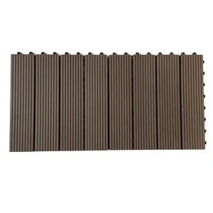 300*300mm*22mmWood plastic composite coffee wpc Snap fit assembly floor tile deck outdoor