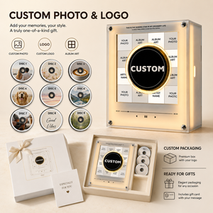 Nouveauté : Aimant de réfrigérateur personnalisé NFC avec lecteur CD et 9 CD intégrés, veilleuse décorative pour la maison avec fonction rotative, Merch Kpop - Product Image 2