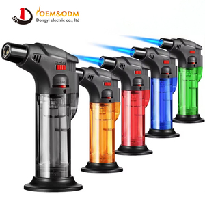 DONGYI venta al por mayor Mini encendedor de cigarros de plástico clásico antorcha de butano recargable con llama de chorro ajustable para cigarrillos uso en la cocina - Product Image 2