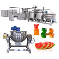 Línea de maquinaria automática pequeña de alta velocidad para hacer dulces de gelatina, máquina de caída de dulces duros, máquina de goma de oso