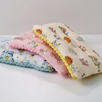 Oreiller double face pour tout-petits respirant en coton doux et tissu à pois Minky Mignon petit oreiller de soutien du cou lavable en machine