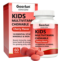 Complément vitaminique pour enfants sur mesure OEM, comprimés de vitamines et de minéraux sans sucre avec fer, zinc, multivitamines à croquer pour enfants