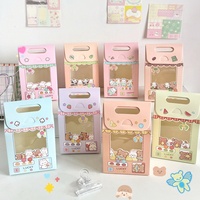 Boîtes vides en gros pour emballages cadeaux de bonbons et biscuits, avec fenêtre transparente, motif animaux de dessin animé colorés et mignons, réutilisables avec poignée