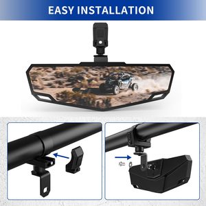 กระจกมองหลัง UTV ATV 1.75-2นิ้วแบบแบน ABS Polaris CFMOTO KAWASAKI Bombardier Honda Mount Central MOUNT - Product Image 4