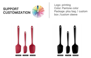 Ensemble de 3 spatules à pâtisserie en silicone <span class=keywords><strong>rouge</strong></span> de qualité alimentaire, résistantes à la chaleur, pour le <span class=keywords><strong>pain</strong></span> et les gâteaux - Product Image 6