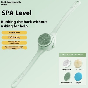 Wholesale New Arrivals Silicone Scrubber Soft Rechargeable Shower <b>Brush</b> Long Handheld Body <b>Scrub</b> - Product Image 5
