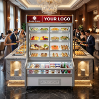 Vitrine Réfrigérée Commerciale pour Aliments Frais avec Porte Vitrée, MOQ1, Livraison Rapide pour Petits Restaurants et Entreprises