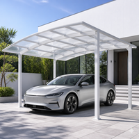 Auvent de restaurant extérieur en polycarbonate résistant avec cadre en aluminium et protection UV pour la pluie
