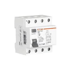 ETEK EKL6-100B TUV CE מאושר 10KA 3P + N 63A 30mA סוג B RCCB RCD ELCB מפסק