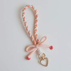 2025 Mùa Xuân/Mùa Hè đơn giản Bowknot dệt <span class=keywords><strong>Keychain</strong></span> dễ thương Cô bé kẹo màu điện thoại di động dây đeo cổ tay điện thoại quyến rũ - Product Image 2