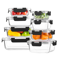 Boîte à lunch en verre borosilicate avec couvercle, compatible micro-ondes, chauffable, simple couche, pour la conservation des aliments, récipient alimentaire en verre de qualité alimentaire pour la cuisine